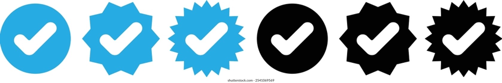 Verified badges. Verified badge vector icons. Verification symbol set.