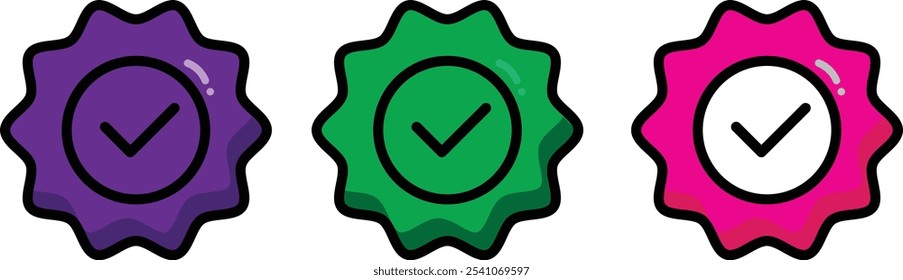 Verified badges. Verified badge vector icons. Verification symbol set.