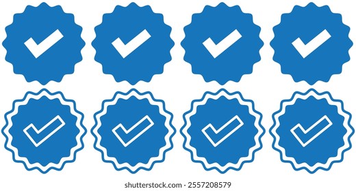 Verified badges. Verified badge vector icons. Verification symbol set. Social media account verification icons
