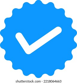 botón de insignias verificadas con color azul