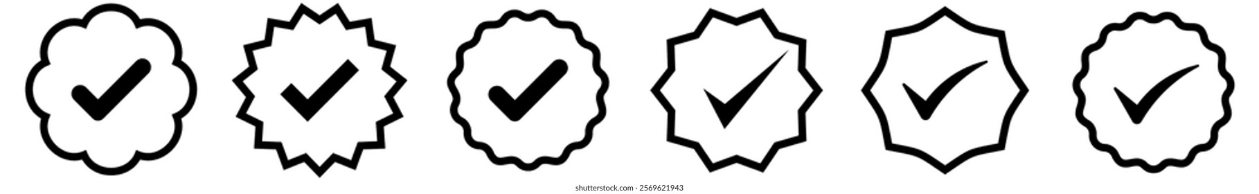 Verified badges icon.Verification symbol. Vector 
