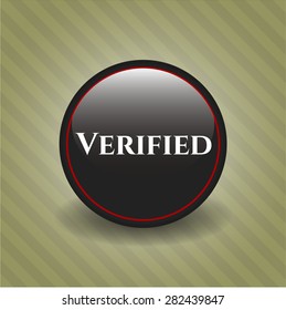 Emblema brillante negro verificado