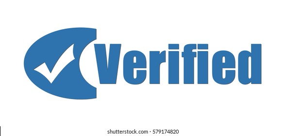 Verified blue horizontal stripe on white background