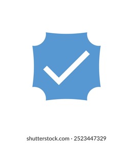 Verificado o ícone azul isolado no branco. Ilustração vetorial