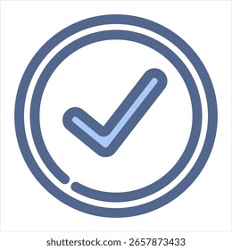 Ilustración vectorial verificada del icono azul
