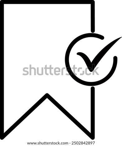 Verified bookmark  icon. Bookmark with check mark vector icon. Replaceable vector design.