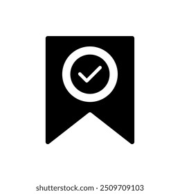 verified bookmark icon. vector isolated on white background, simple and modern design.