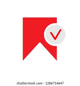 Verified bookmark outline icon