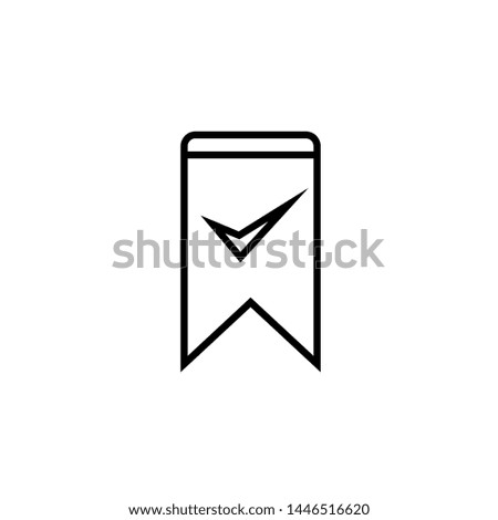Verified bookmark outline icon. linear style sign for mobile concept and web design. Bookmark with check mark simple line vector icon. Symbol, logo illustration. Pixel perfect vector graphics