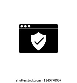 verified browser icon. Element of web icon for mobile concept and web apps. Glyph verified browser icon can be used for web and mobile