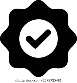 Verified Check Mark black fill icon design