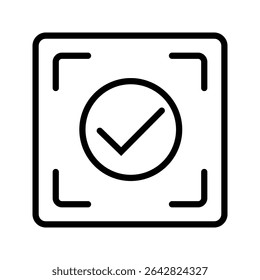 Ícone de marca de seleção verificada no quadro quadrado