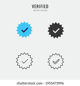 verifizierter Check-Vektorsymbol genehmigt blau