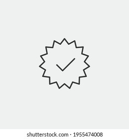 icono de verificación de vector de verificación aprobado con marca azul