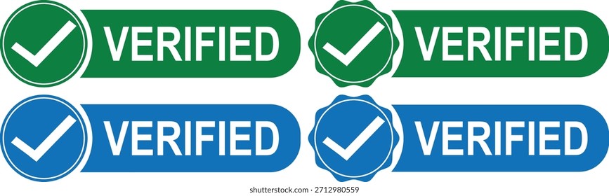 Colección de identificación de marca de verificación verificada para Aprobación oficial, autenticación y validación de identidad