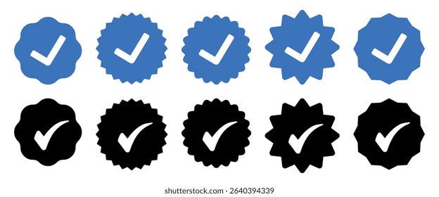 Verified checkmark icon. Vector illustration.