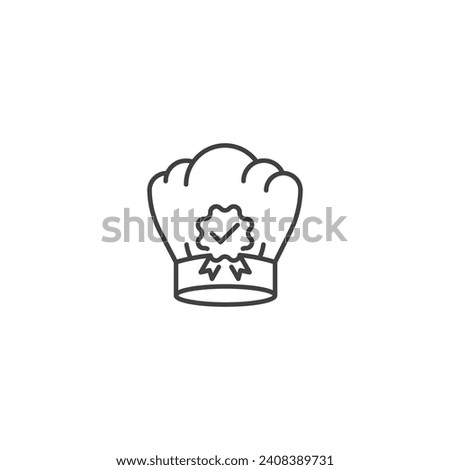 Verified chef, medal check chef hat. Vector logo icon label template