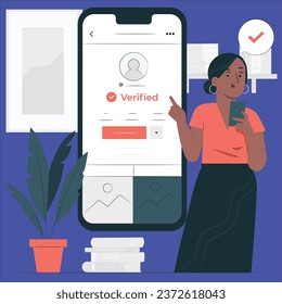 ilustración de diseño de vector de concepto verificada