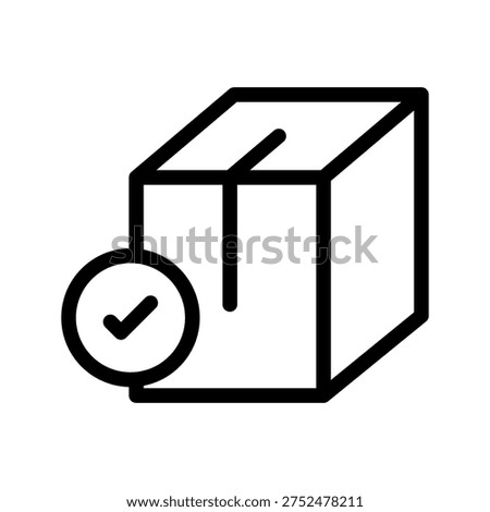 Verified Confirmed Parcel Icon for Secure Delivery Approval and Shipping Confirmation