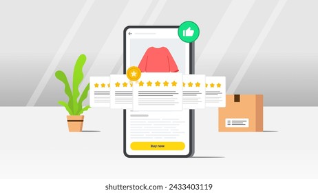 Verified Customer Reviews. Real Feedback for Trust and Satisfaction e commerce concept. Vector illustration with white gray background.