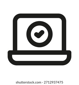 Ícone Do Dispositivo Verificado. Símbolo de vetor de linha mínima profissional moderno para segurança e autenticação
