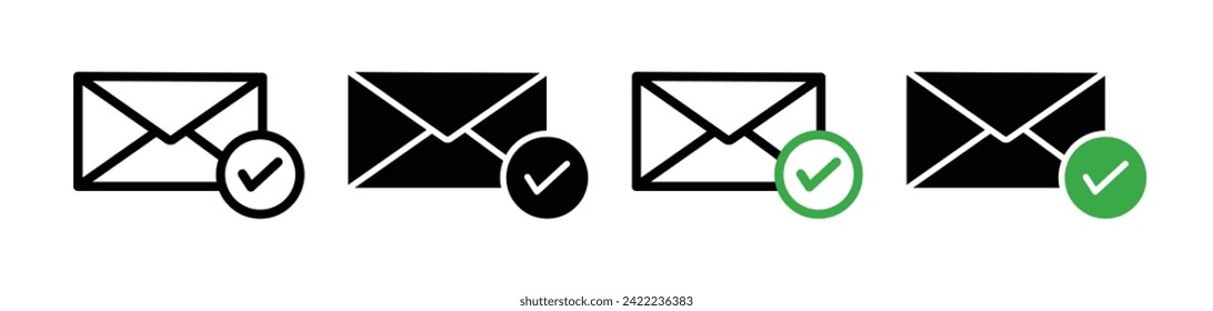 Verified Dispatch Line Icon. Approval Confirmation Icon in Black and White Color.