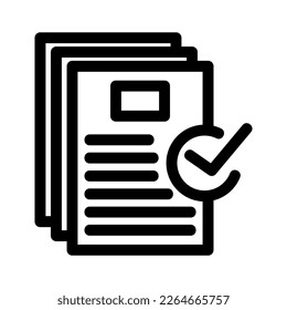 verified document icon or logo isolated sign symbol vector illustration - high quality black style vector icons
