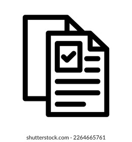 verifiziertes Dokumentsymbol oder Logo einzeln auf Zeichen, Vektorgrafik - hochwertige Vektorsymbole mit schwarzem Hintergrund
