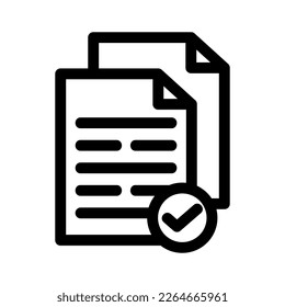 verified document icon or logo isolated sign symbol vector illustration - high quality black style vector icons
