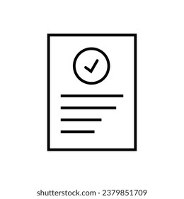 icono de documento verificado o logotipo símbolo de signo aislado ilustración vectorial - iconos vectoriales de estilo negro de alta calidad

