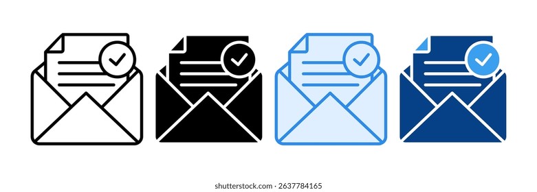 Verified Email Icon Set Multiple Style Collection