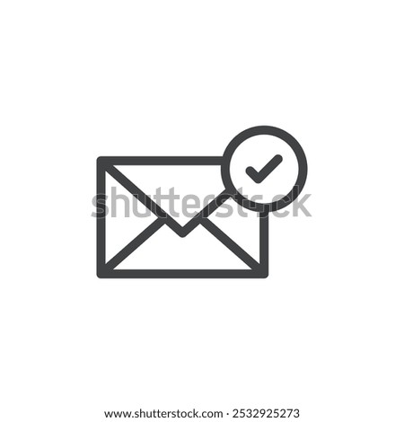 Verified Email icon Simple outline vector logo