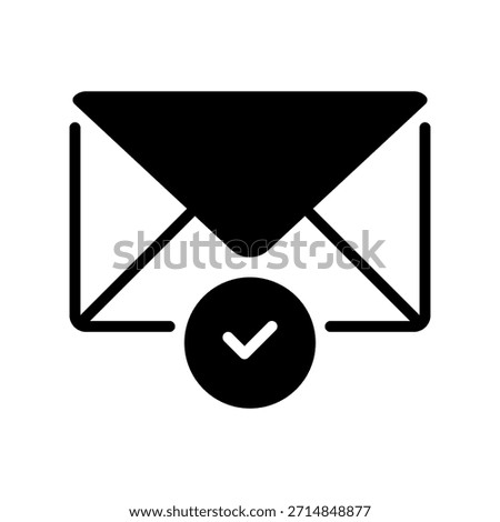Verified Email Line Icon, Outline Symbol for Address Confirmed, Inbox Safety, Newsletter Subscription, Message Received, and Valid Contact. Vector Sign Icon.