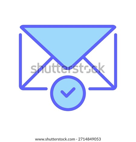 Verified Email Line Icon, Outline Symbol for Address Confirmed, Inbox Safety, Newsletter Subscription, Message Received, and Valid Contact. Vector Sign Icon.
