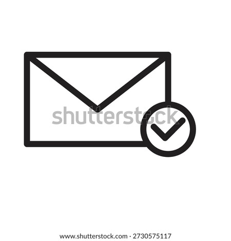 Verified Email Message Outline Icon