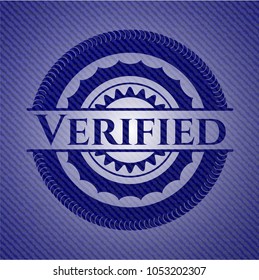 Verified emblem with jean background