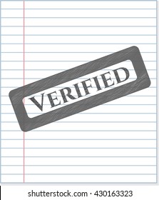 Verified emblem with pencil effect