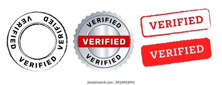 Verifiziertes Emblem-Stempel-rote Silberfarbe überprüfen 