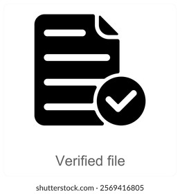 Verified File and check icon concept