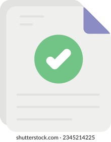  diseño de icono plano de archivo verificado 