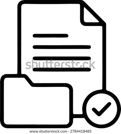 Verified file folder icon with document and success checkmark symbol