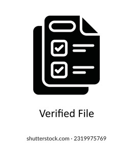 Verified File  Vector Solid  Icon Design illustration. Network and communication Symbol on White background EPS 10 File
