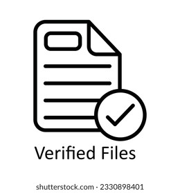 Verified Files Vector  outline Icon Design illustration. User interface Symbol on White background EPS 10 File