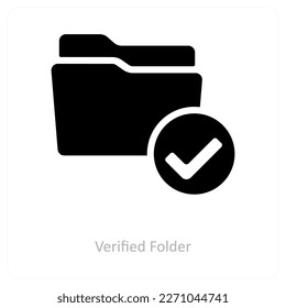 Verified Folder and verified icon concept
