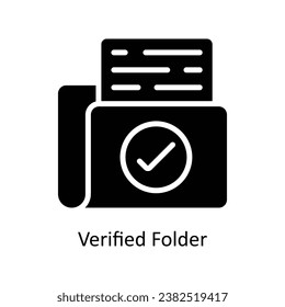 Verified Folder vector  Solid Design illustration. Symbol on White background EPS 10 File 