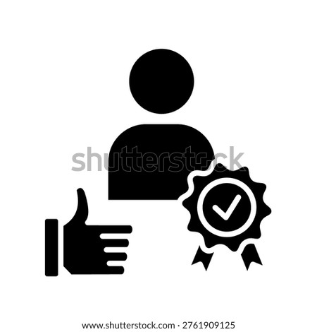 Verified Glyph Flat Vector Icon