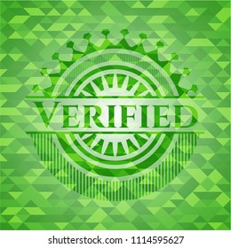 Verified green mosaic emblem