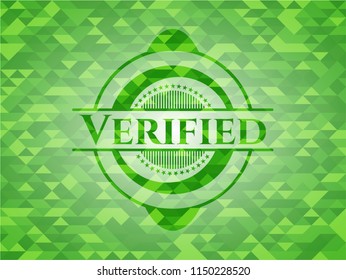 Verified green mosaic emblem