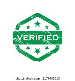 Verified grunge stamp icon design isolated on white background