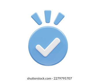 Verified icon 3d illustration vector